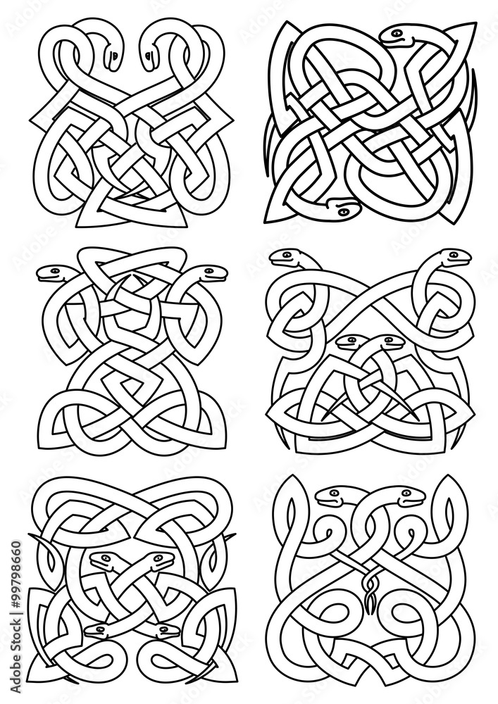 Gothic celtic snakes knot patterns Gothic celtic snakes knot patterns