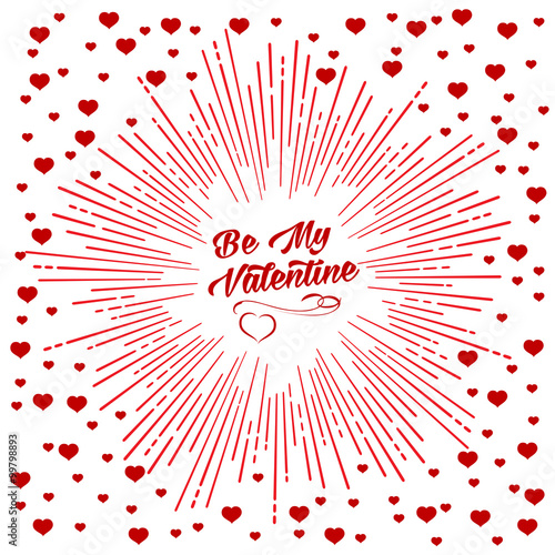 Be my Valentine starburst background
