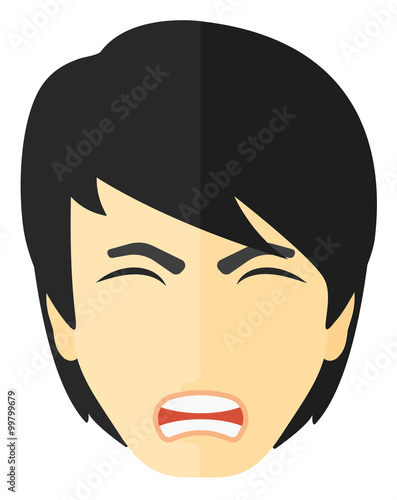 Screaming aggressive man.