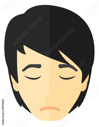 Grieving man with eyes closed.