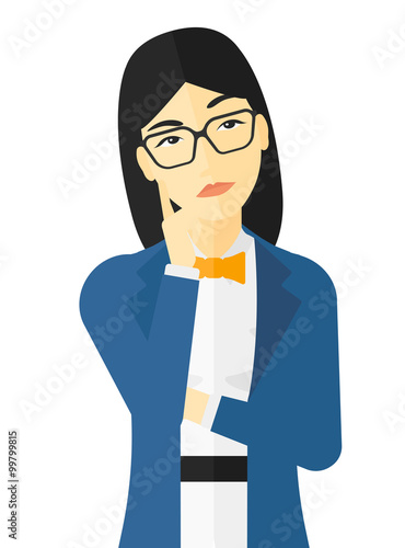 Doubtful young woman.