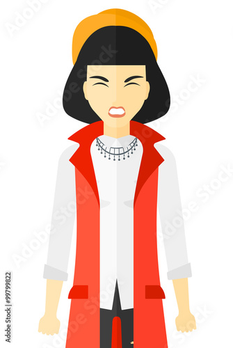 Screaming aggressive woman.