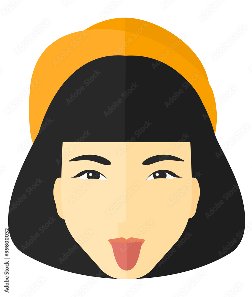 Contemptuous woman sticking out her tongue. Contemptuous woman sticking out her tongue.