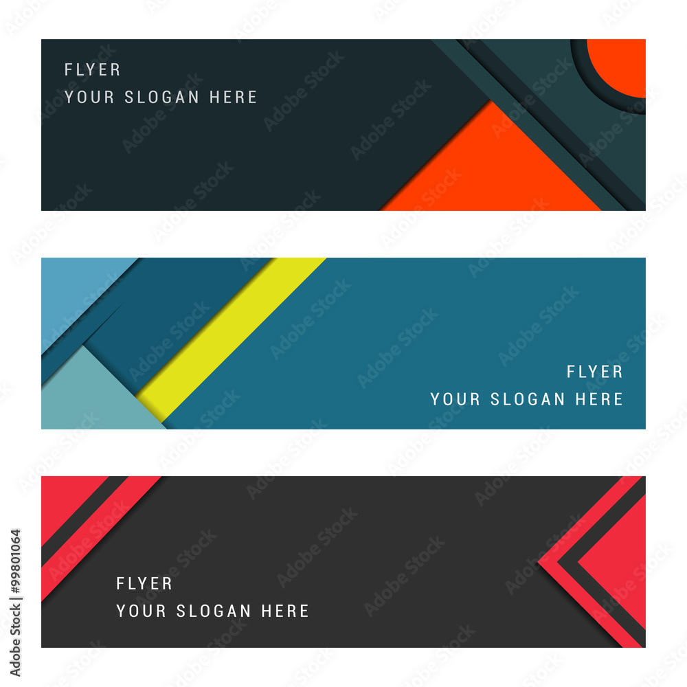 Fototapeta premium Vector Set Material Design Card and Banners
