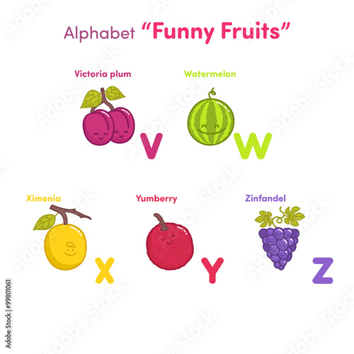 Alphabet "Funny fruits"