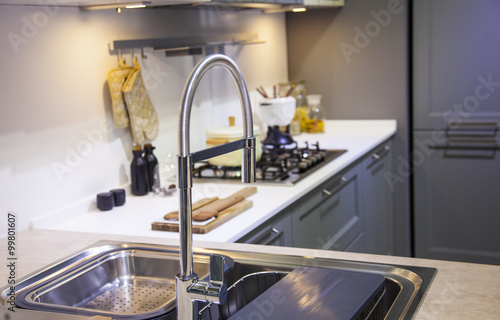 Sink in the kitchen with decor