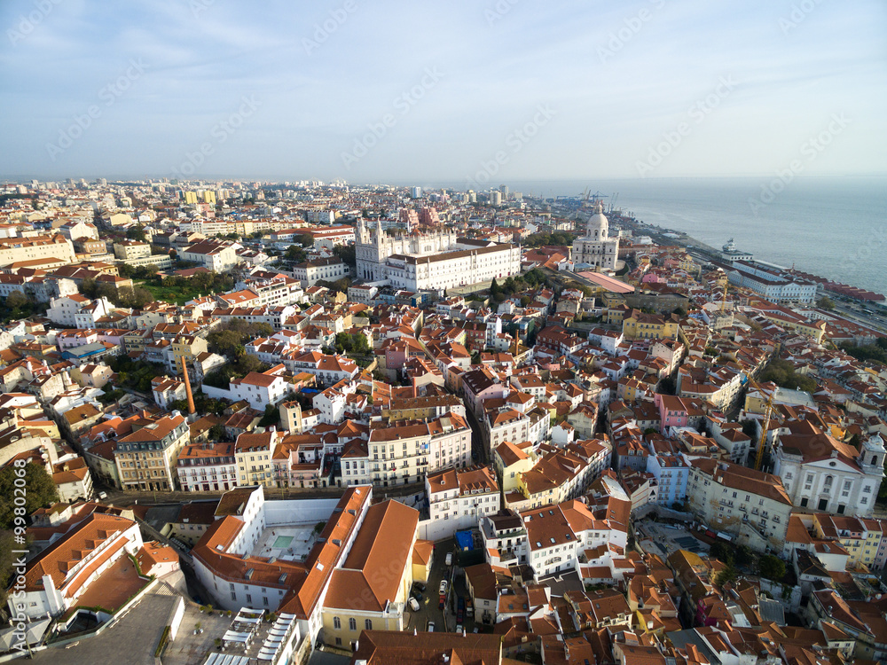 Fototapeta premium Aerial View of Alfama, Lisbon, Portugal