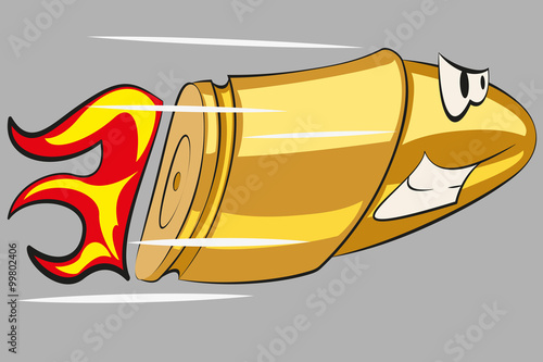 Angry funny bullet