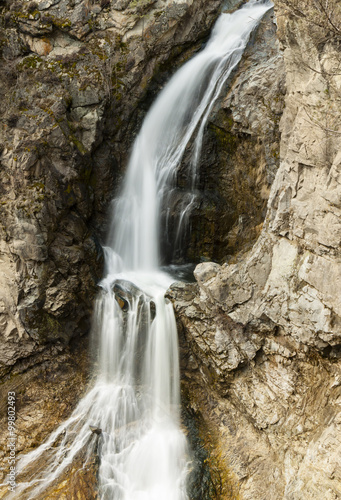 waterfall in rocky landscape