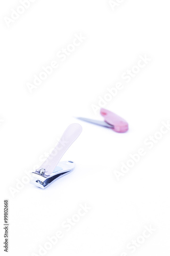 Pink clipper isolated on white background