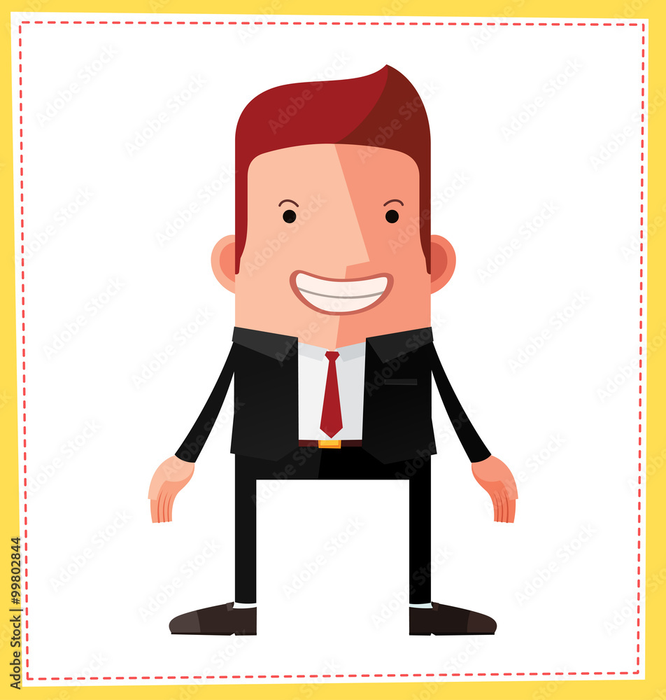 flat style male avatar character design