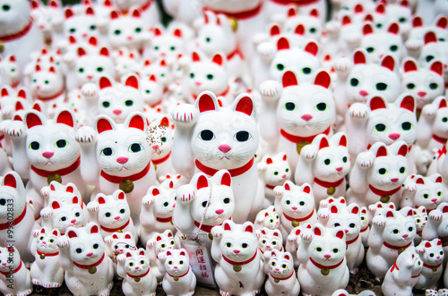 Beckoning cats at Gotokuji-temple,setagaya area,tokyo,tourism of japan