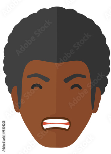 Screaming aggressive man.