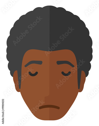 Grieving man with eyes closed.