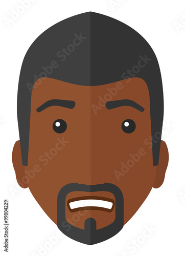 Embarrassed african man.