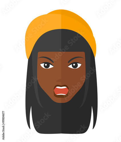 Screaming aggressive woman.