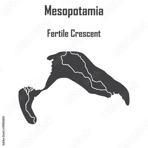 Mesopotamia, Fertile Crescent Map vector icon.