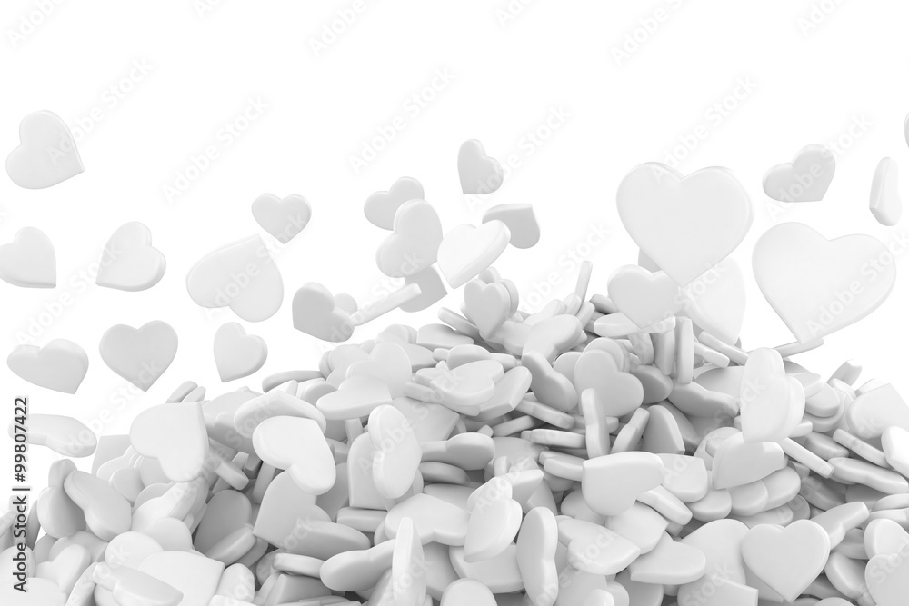 3d background made from many hearts 3d background made from many hearts