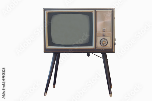 Vintage television isolated