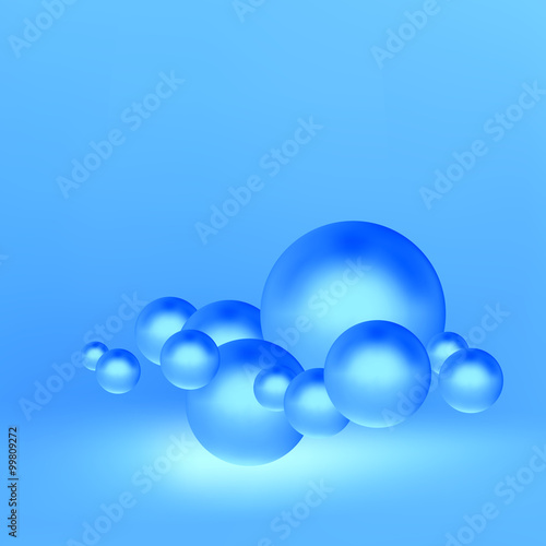 Spheres. 3D illustration. Can be used for info-graphics  presentation.