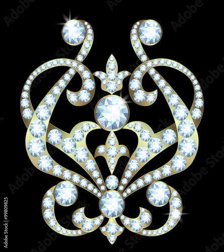 Brooch with diamonds