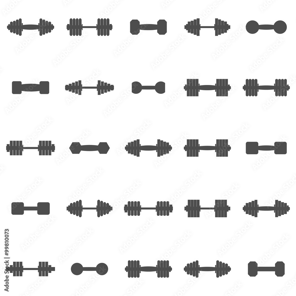Icons dumbbells, vector illustration. Icons dumbbells, vector illustration.