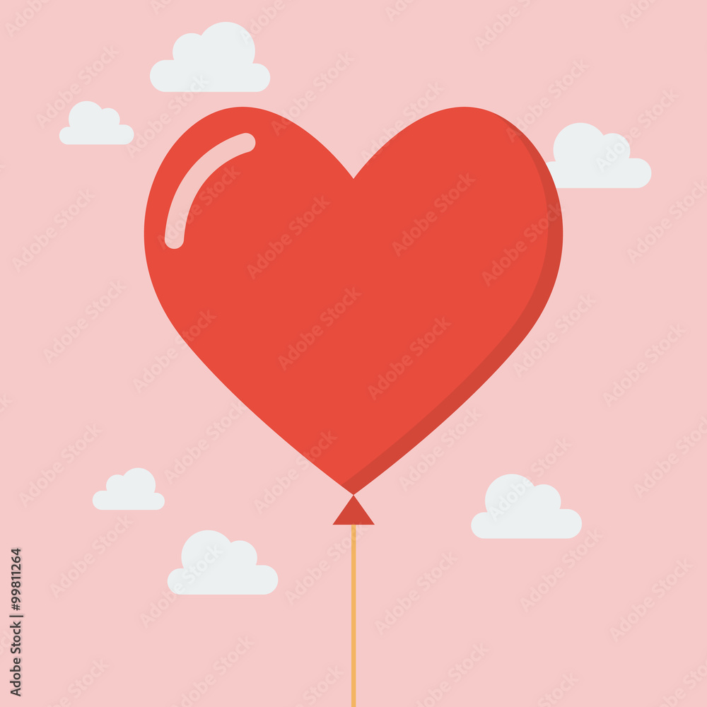 Heart balloon icon