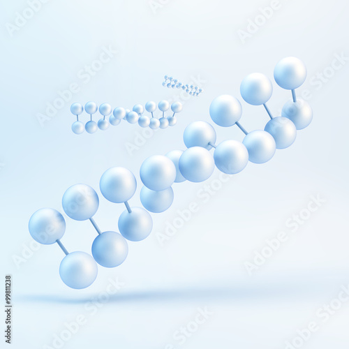Vector illustration of dna structure in 3d. With place for text.