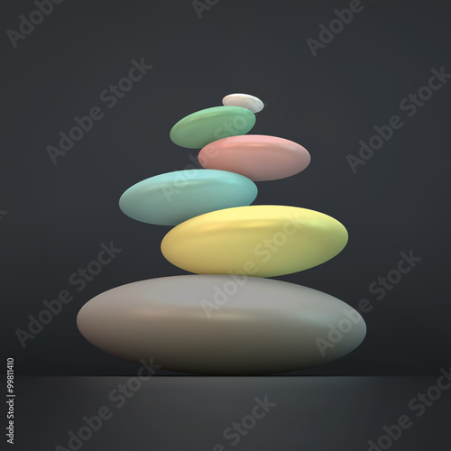Spa stones. Vector 3d illustration.
