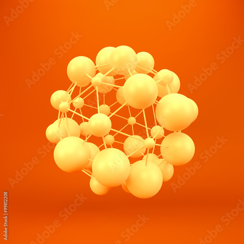 Wallpaper Mural 3D Molecule structure background. Graphic design. Vector Illustration. Torontodigital.ca