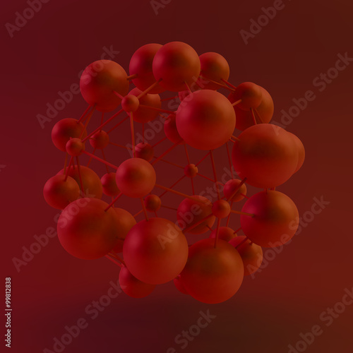 3D Molecule structure background. Graphic design. Vector Illustration.