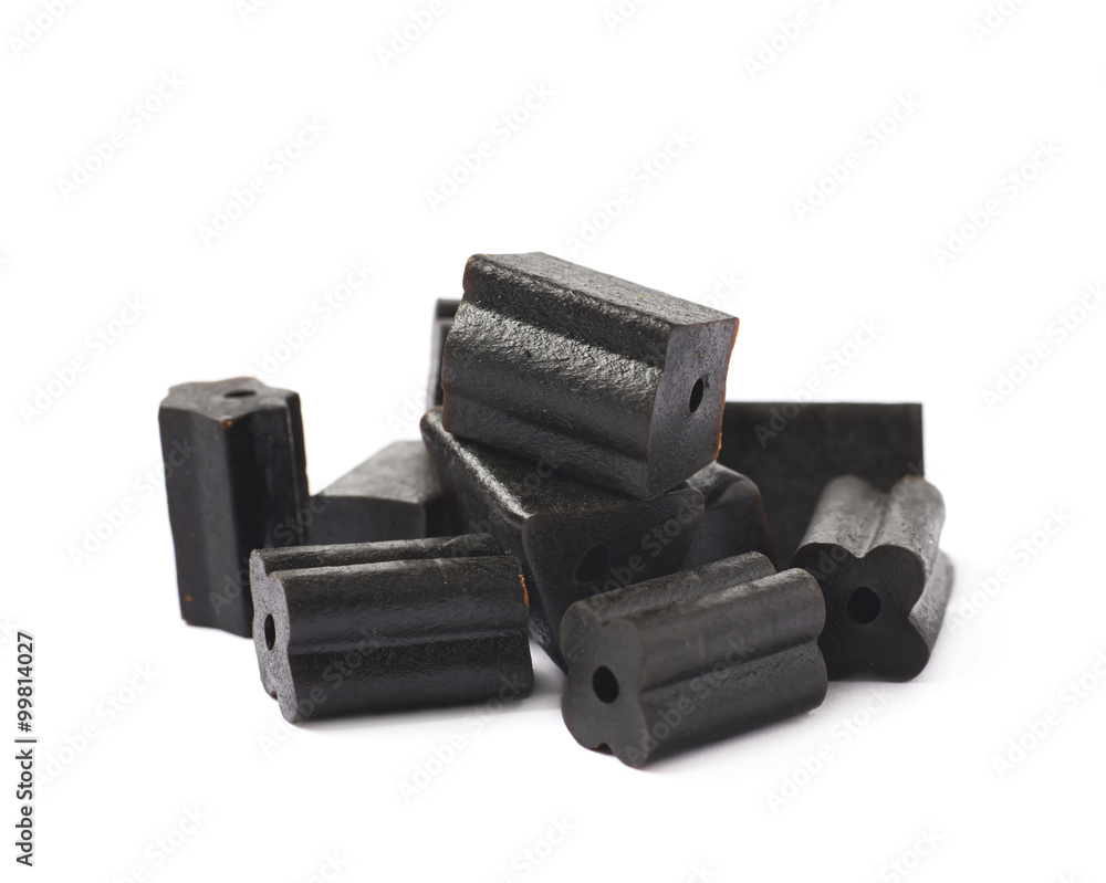 Black licorice candy isolated Black licorice candy isolated