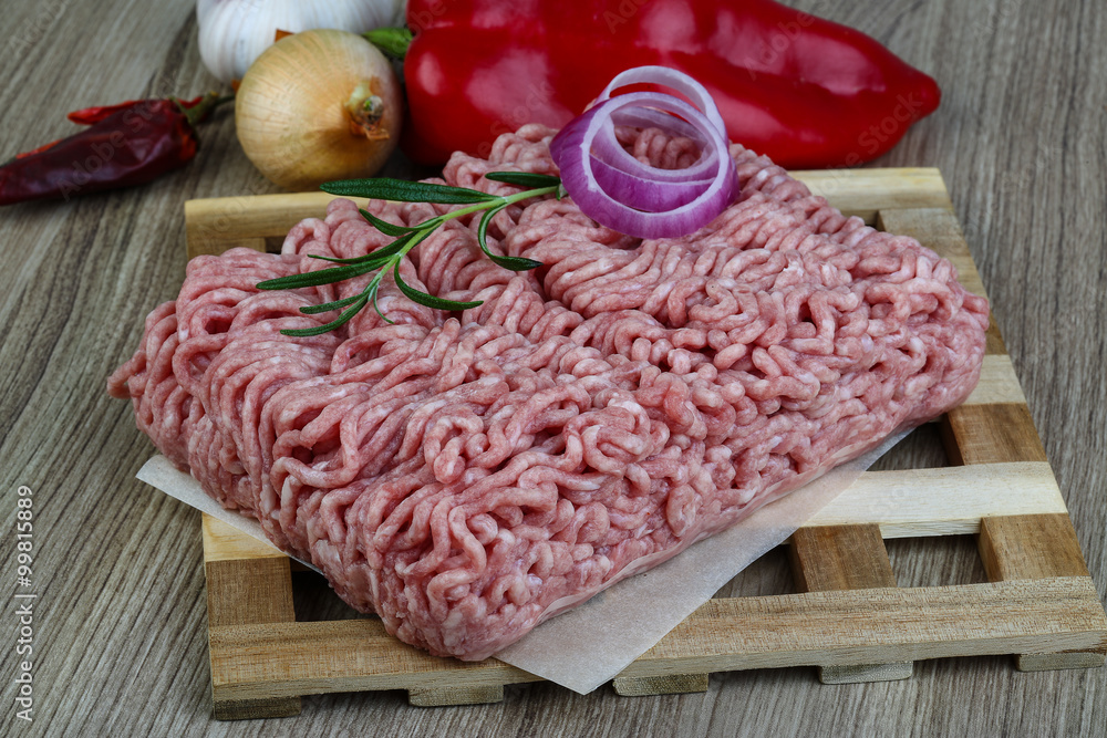 Raw minced pork meat