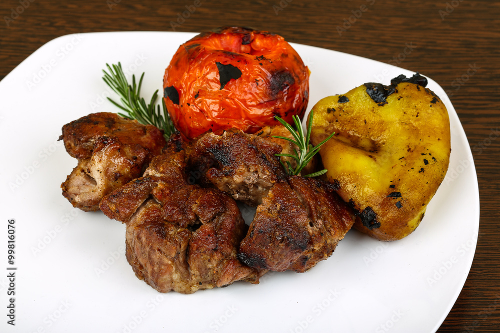 Grilled pork meat - shaslik Grilled pork meat - shaslik