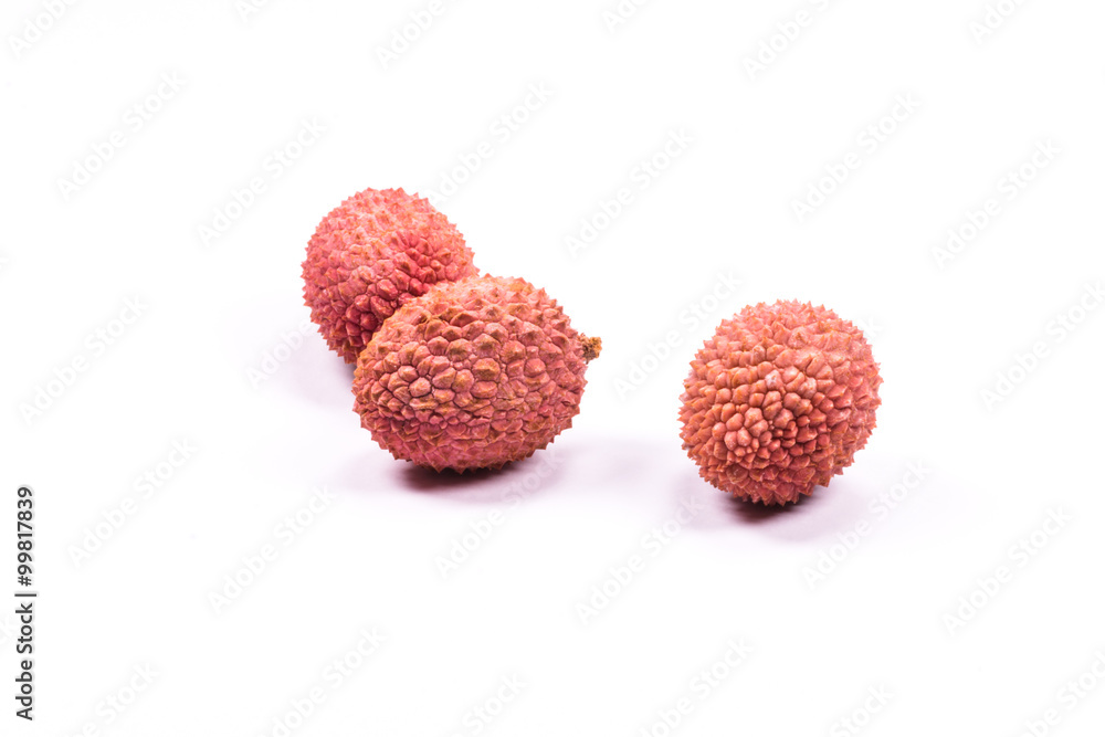 lychees on white background lychees on white background