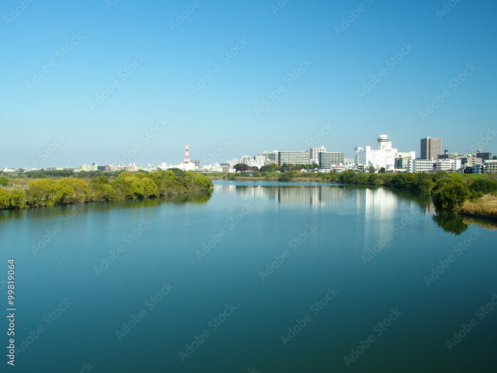 冬の江戸川風景