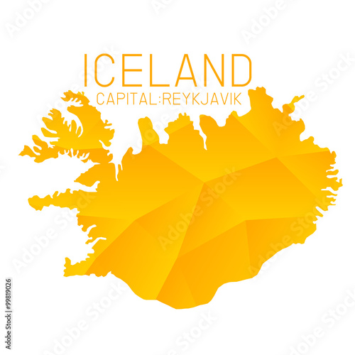 Iceland map geometric texture
