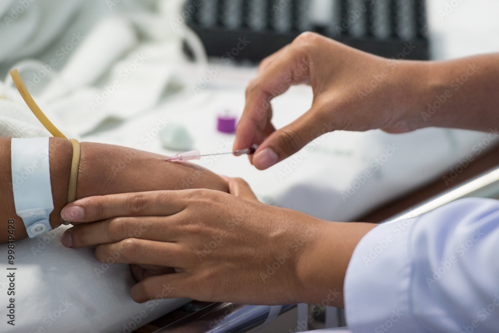 Nurse do phlebotomy from patient in hospital Nurse do phlebotomy from patient in hospital