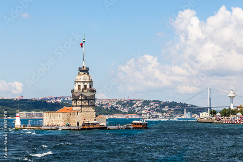Canvas Print Maiden's Tower (Kiz Kulesi) on the Bosphorus