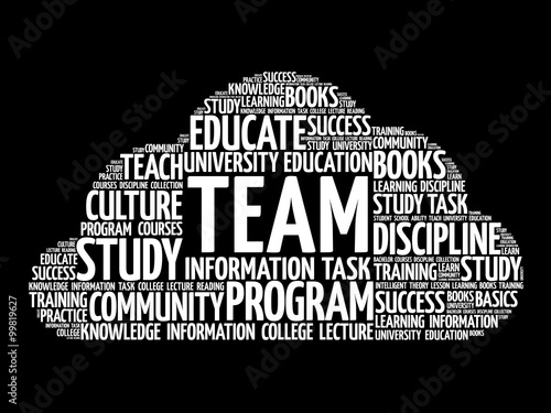 TEAM word cloud, education business concept