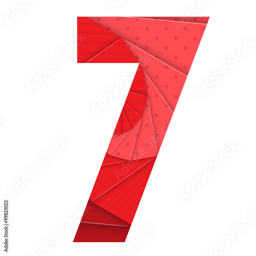 
RED ORIGAMI NUMBER ICON 7 (seven)