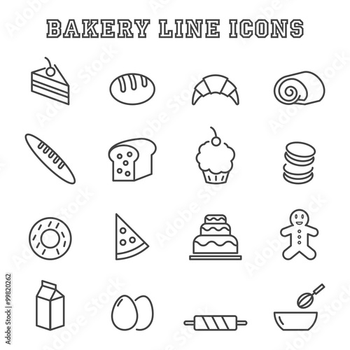 bakery line icons