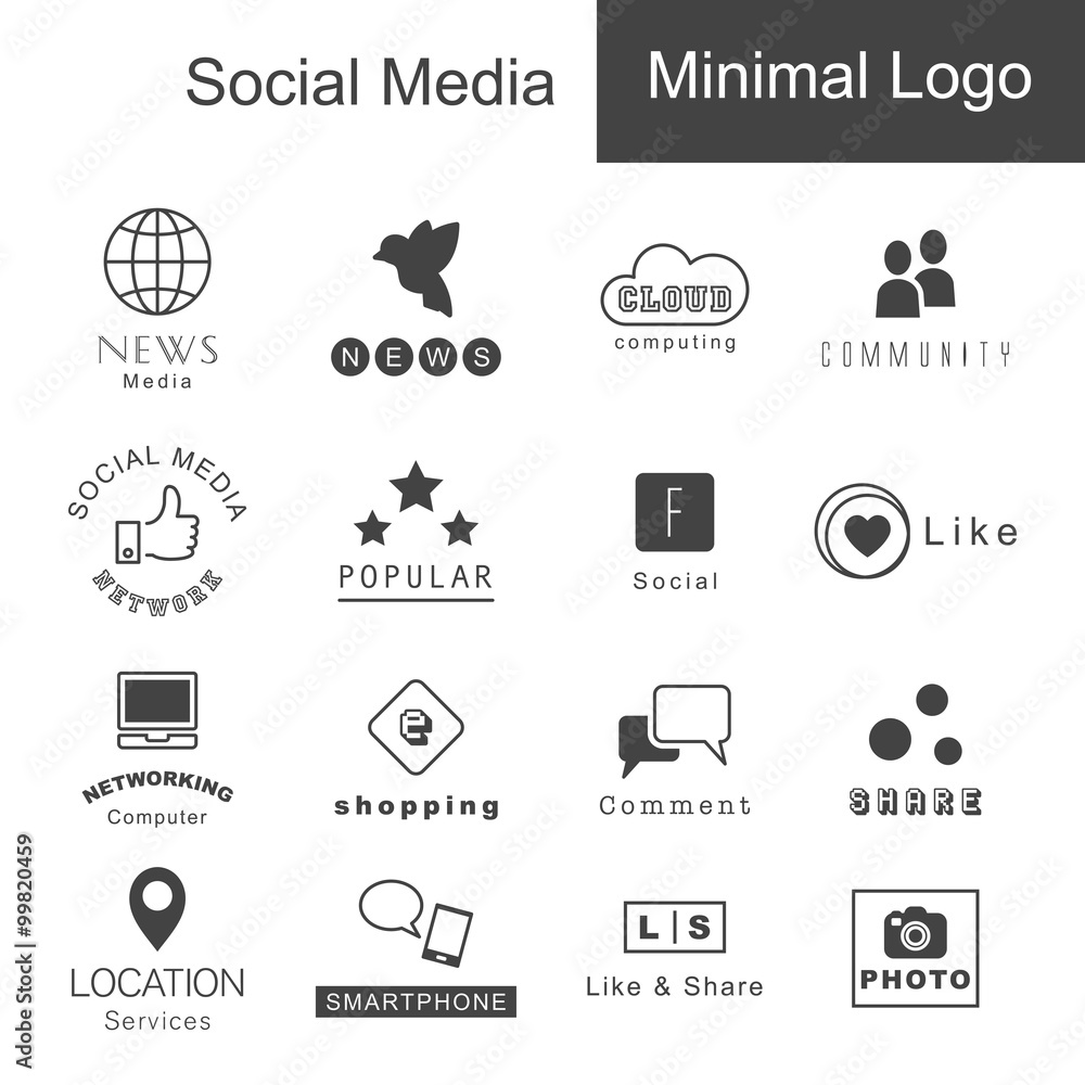 social media minimal logo social media minimal logo