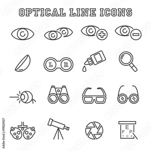 optical line icons