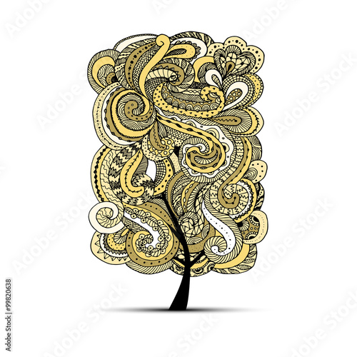 Abstract wavy tree for your design