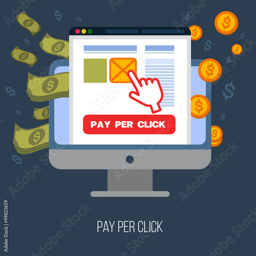 Pay Per Click Mobile Advertising Concept
