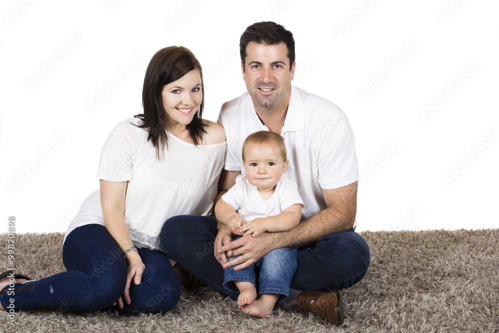 Happy caucasian family