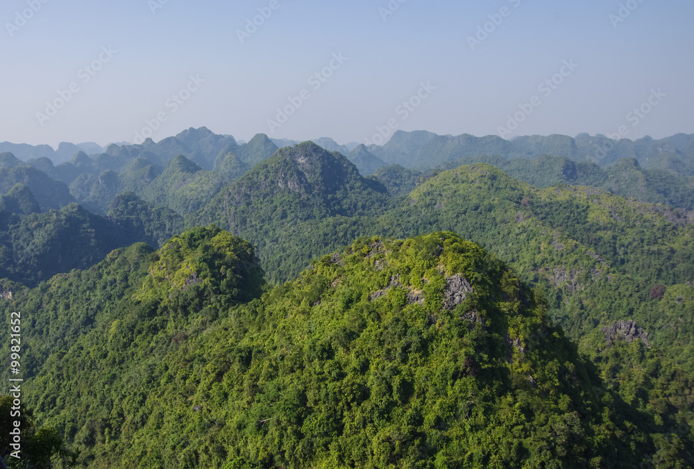 Panorama of Cat Ba National Park in Vietnam
