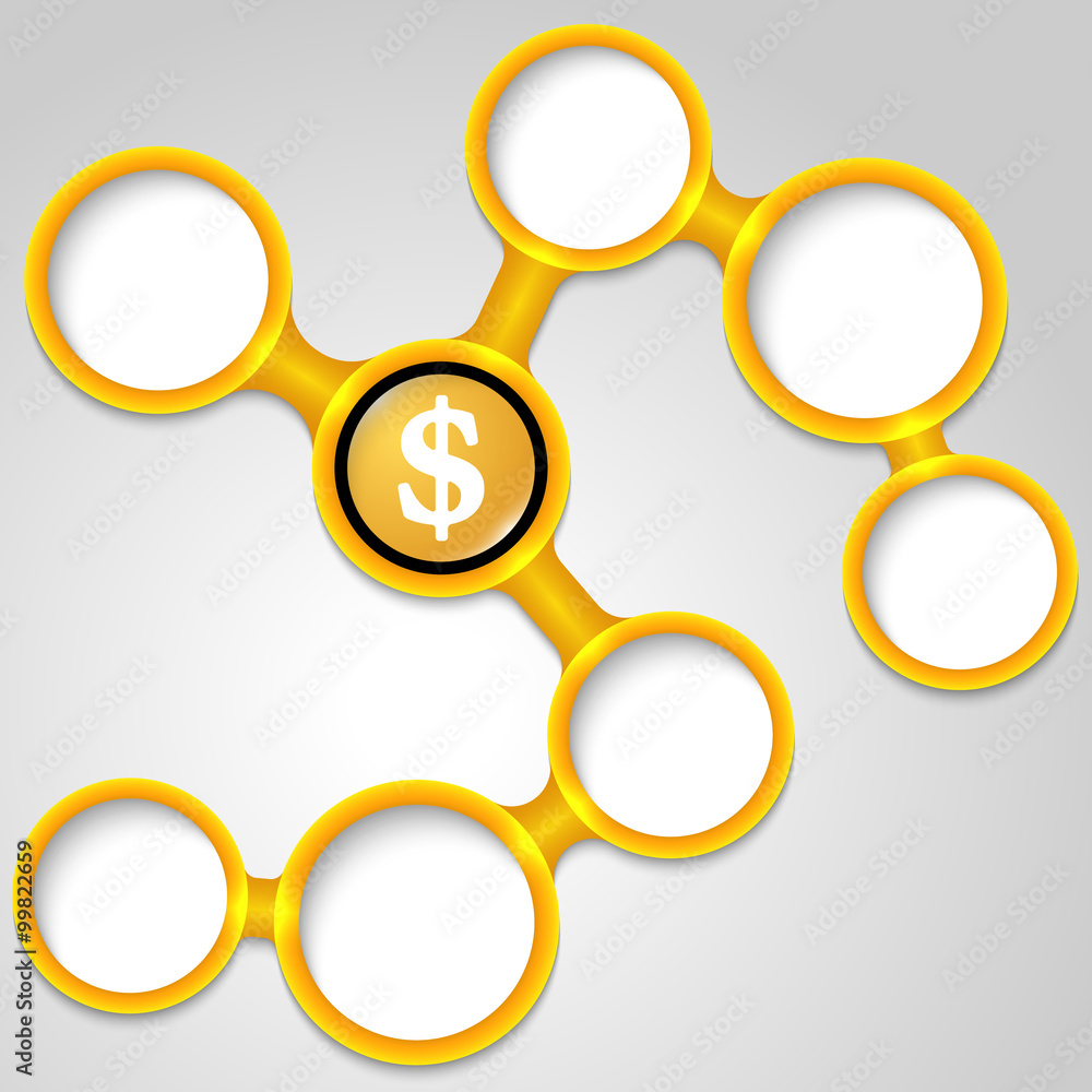 Vector yellow frames for your text and dollar symbol Vector yellow frames for your text and dollar symbol