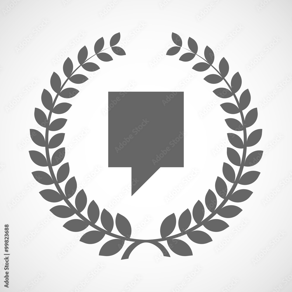 Isolated laurel wreath icon with a tooltip Isolated laurel wreath icon with a tooltip